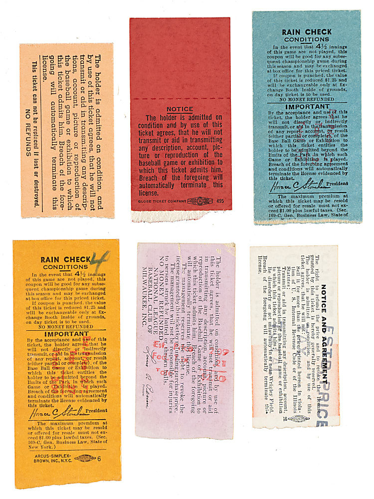 1954 Brooklyn Dodgers Road-Game Ticket Stub Collection (13) - All Games Featuring Jackie Robinson!