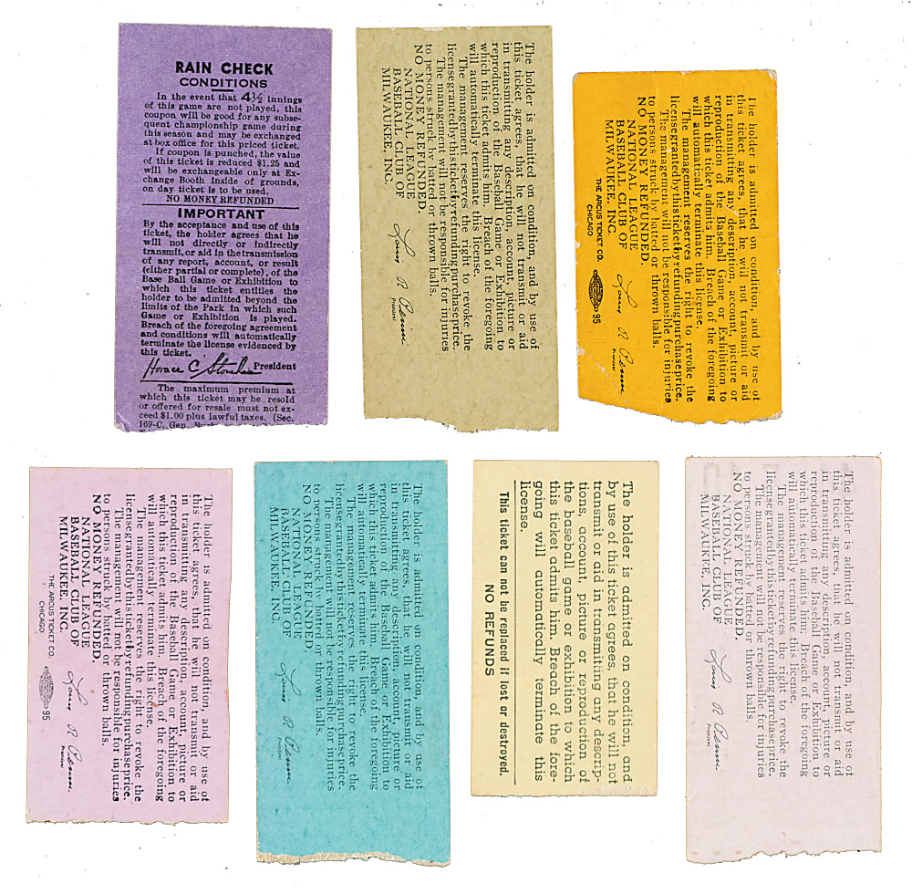 1954 Brooklyn Dodgers Road-Game Ticket Stub Collection (13) - All Games Featuring Jackie Robinson!