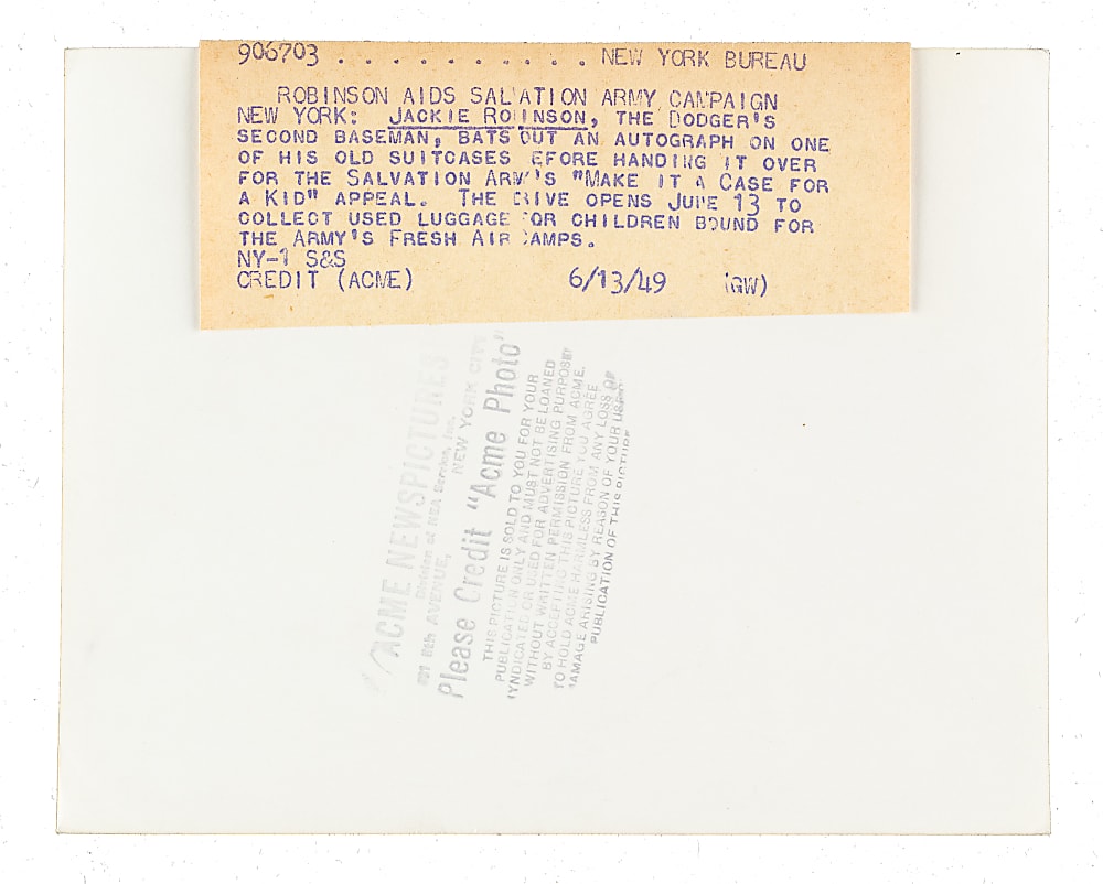 1949 Jackie Robinson Acme Newspictures Original Photograph PSA/DNA Type I