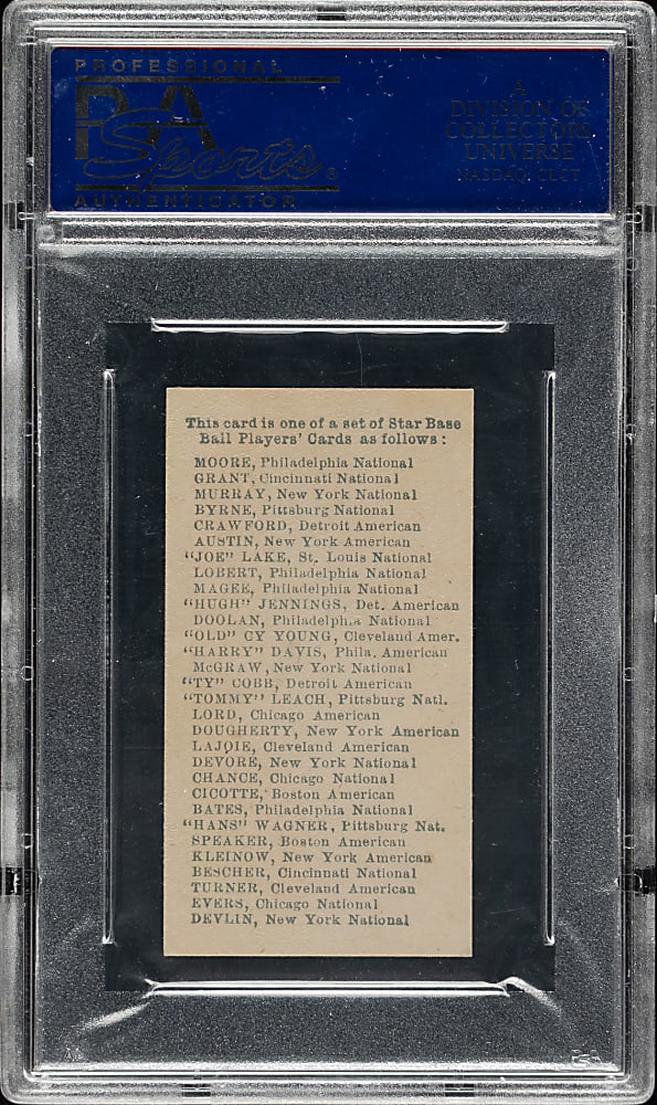 1911 E94 George Close Candy Josh Devore PSA EX-MT 6 - Orange Background - 1 of 2 - Highest Graded!