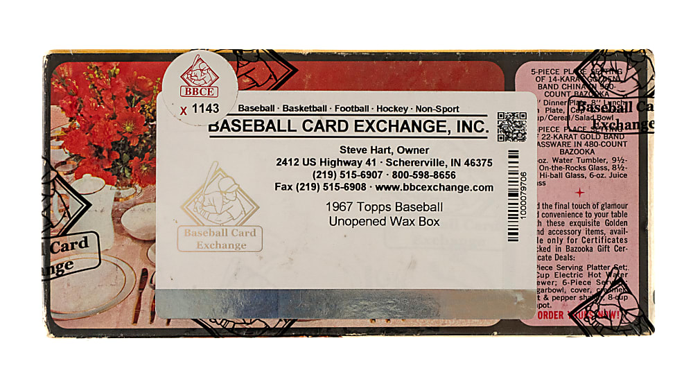 Extremely Rare 1967 Topps Unopened Wax Box (24 Packs) - BBCE