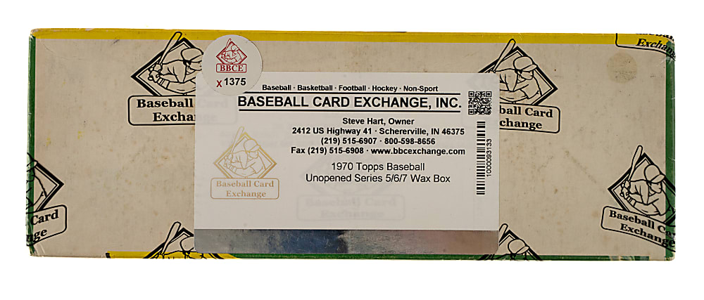 Extremely Rare 1970 Topps Unopened Fifth/Sixth/Seventh Series Wax Box (24 Packs) - BBCE