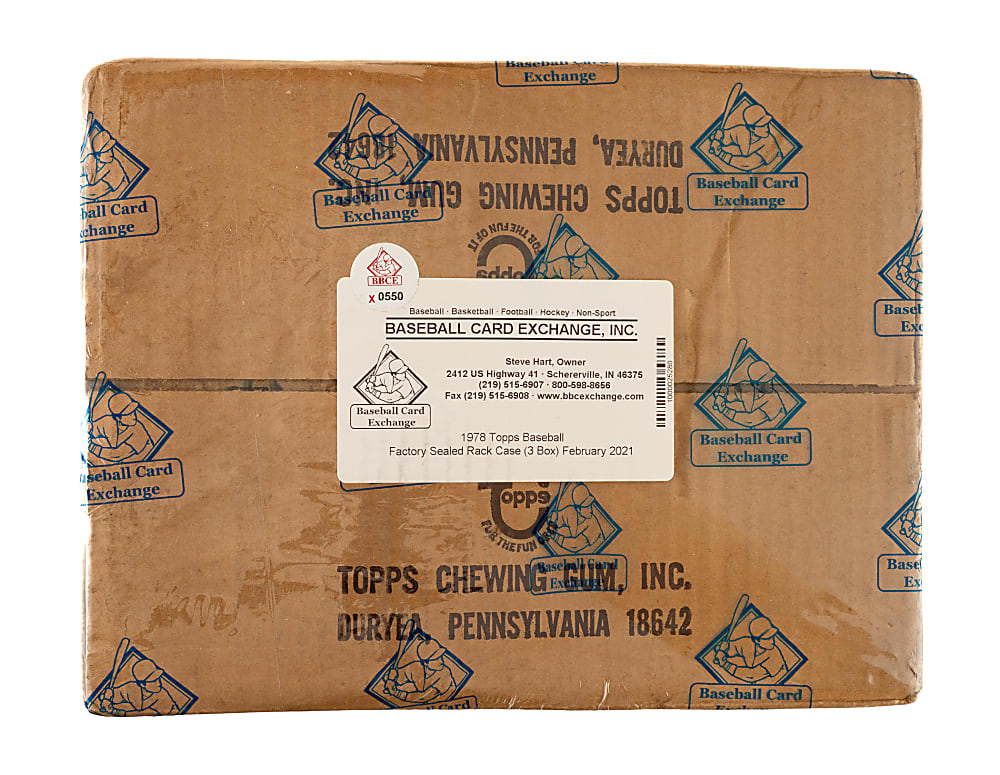 1978 Topps Factory-Sealed Unopened Rack Case (3 Boxes, 72 Packs) - BBCE