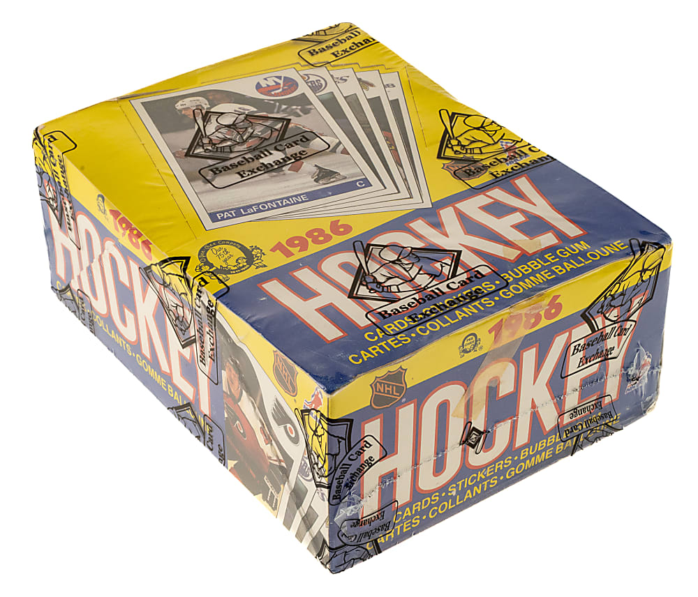 1985-1986 O-Pee-Chee Hockey Unopened Wax Box (48 Packs) - BBCE - Mario Lemieux Rookie Year