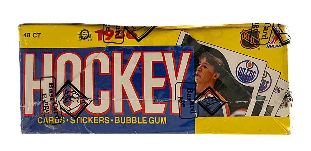 1985-1986 O-Pee-Chee Hockey Unopened Wax Box (48 Packs) - BBCE - Mario Lemieux Rookie Year