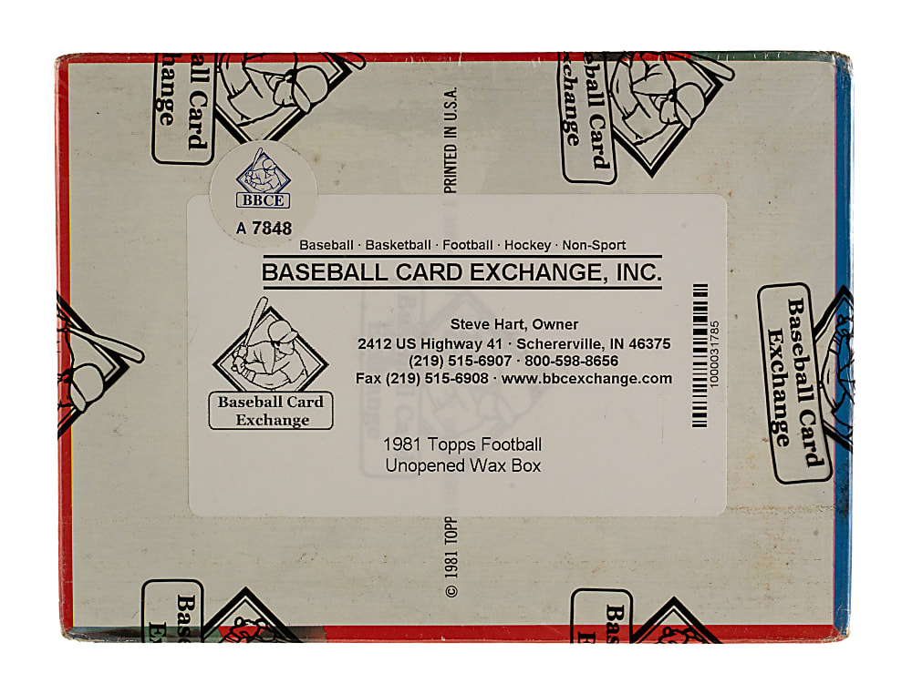 1981 Topps Football Unopened Wax Box (36 Packs) - BBCE - Joe Montana Rookie Year