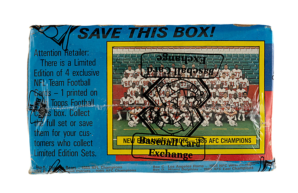 1986 Topps Football Unopened Wax Box (36 Packs) - BBCE - From a Sealed Case (FASC)