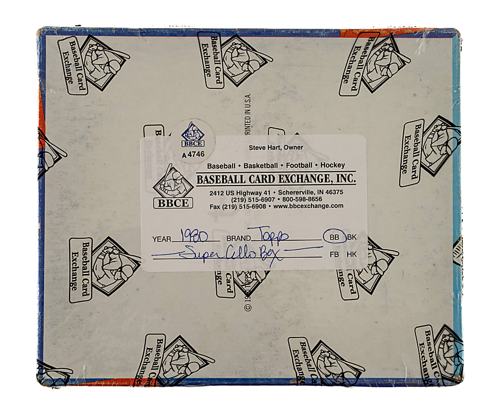 1980 Topps Unopened Super Cello Pack Box (24 Packs) - BBCE - Rickey Henderson Rookie Year