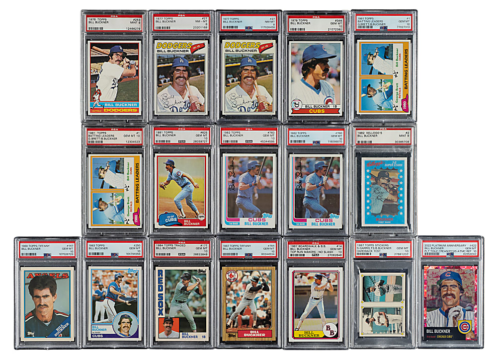 1970 to 2022 Topps and Kellogg's Bill Buckner PSA-Graded Collection (21)