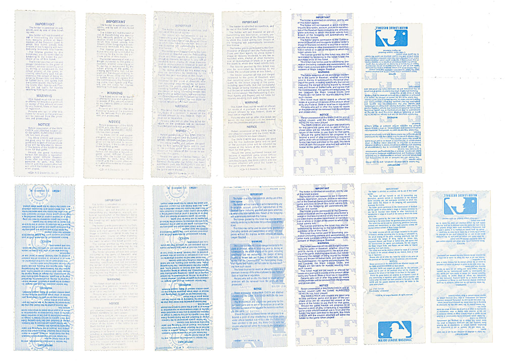 1980 to 1989 World Series Ticket Stub Collection (19)