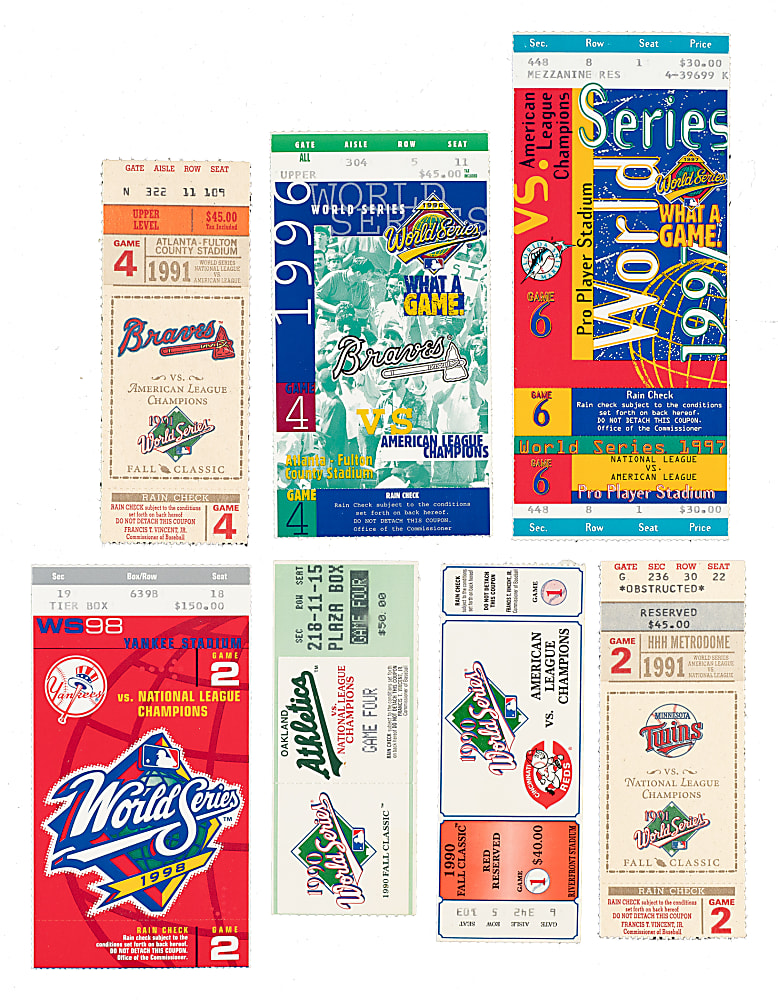 1990 to 1999 World Series Ticket Stub Collection (18)