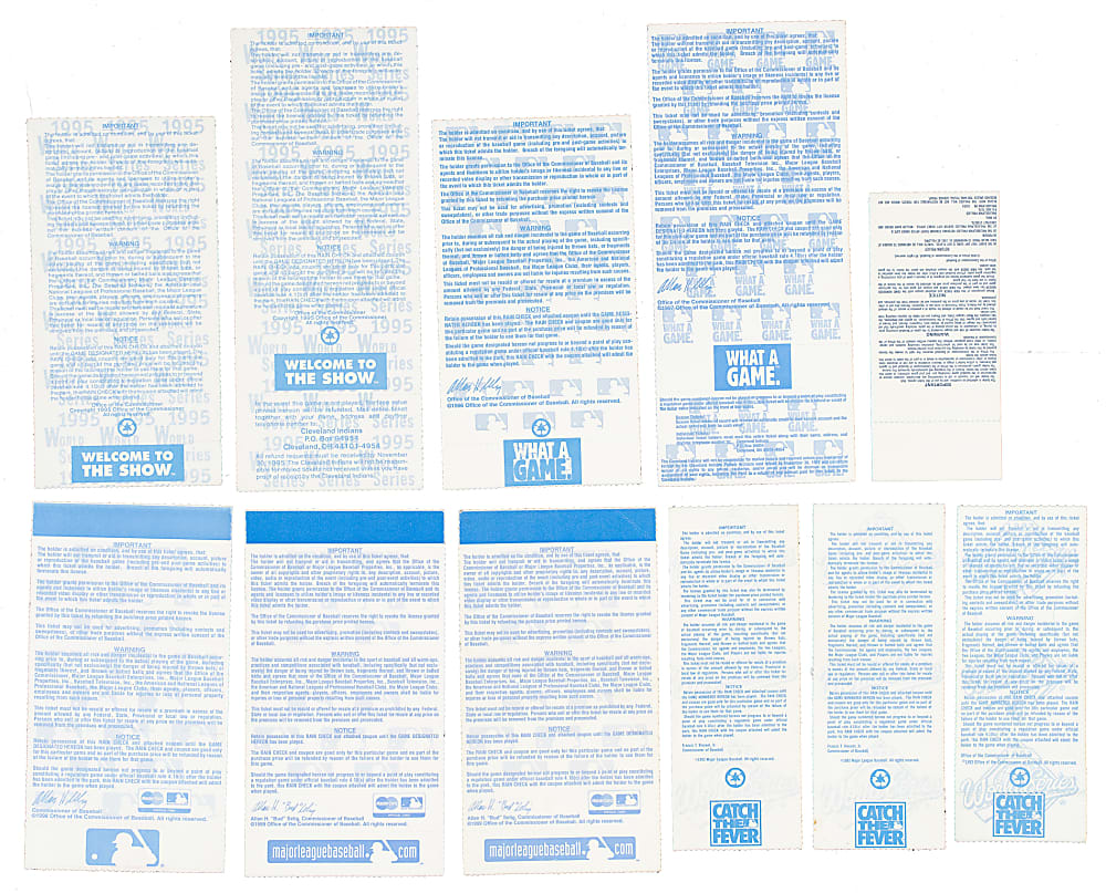 1990 to 1999 World Series Ticket Stub Collection (18)