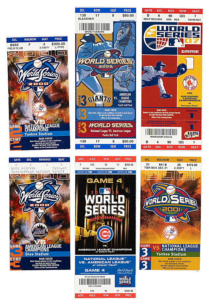 2000 to 2019 World Series Full Ticket and Ticket Stub Collection (40)
