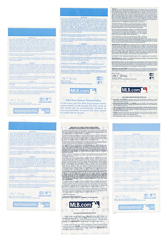 2000 to 2019 World Series Full Ticket and Ticket Stub Collection (40)