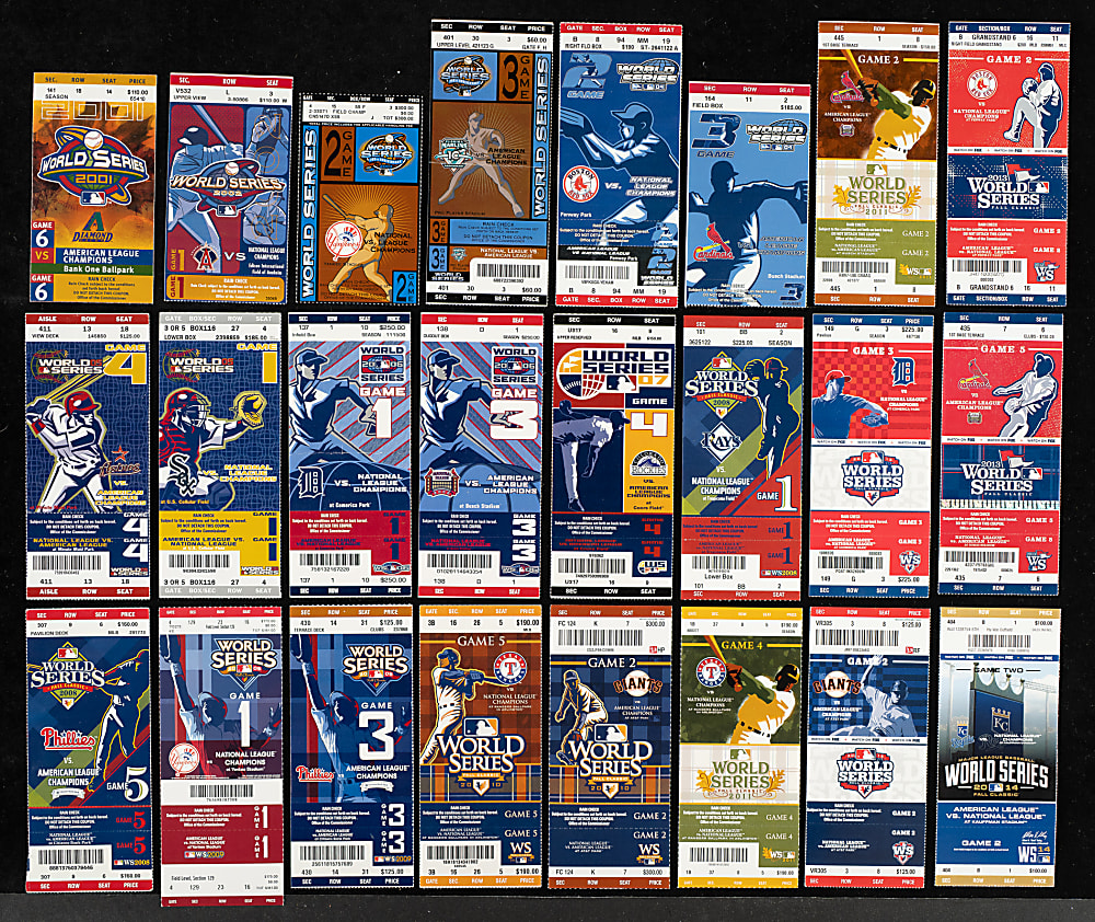 2000 to 2019 World Series Full Ticket and Ticket Stub Collection (40)