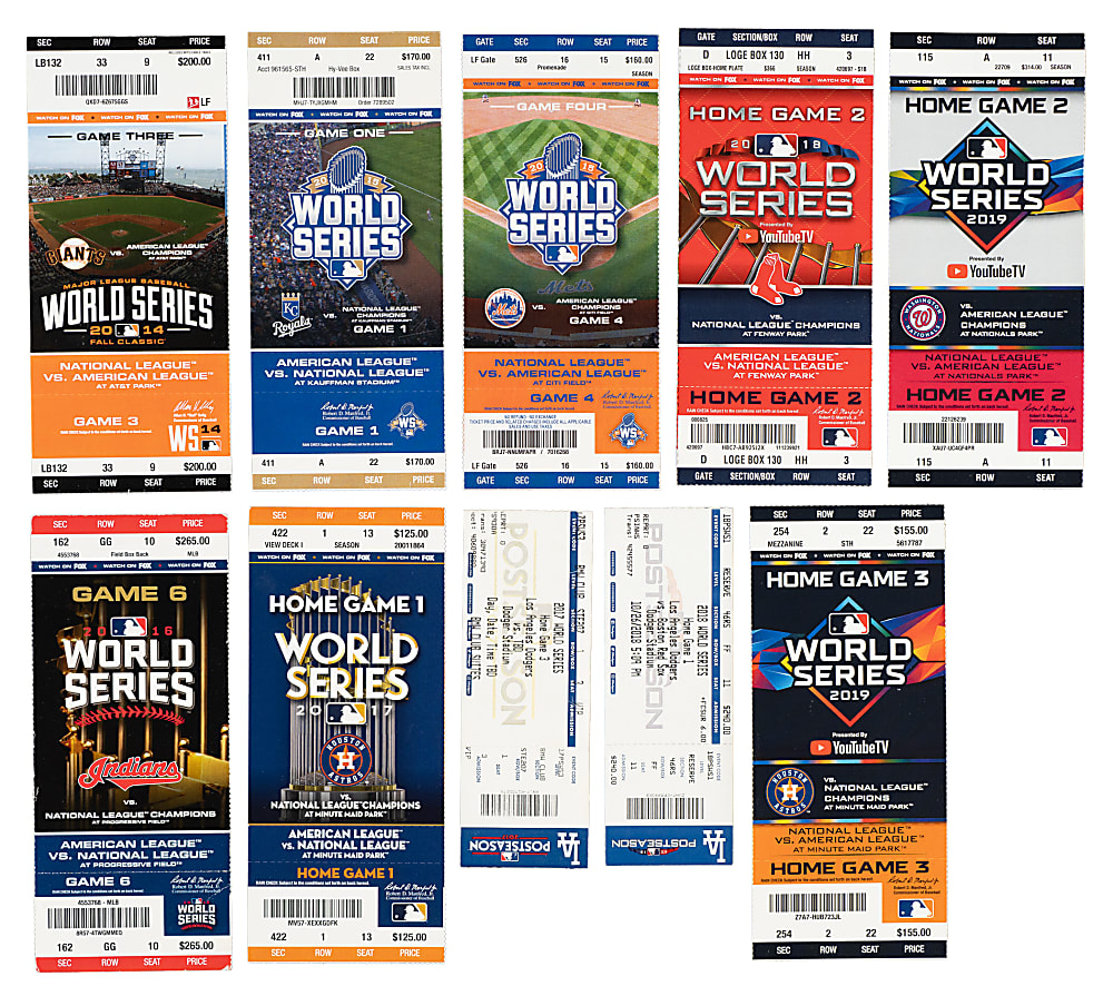 2000 to 2019 World Series Full Ticket and Ticket Stub Collection (40)