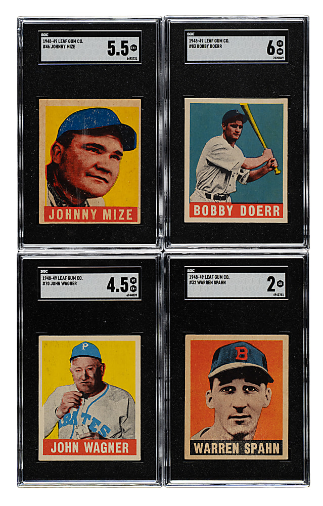 1948-1949 Leaf Near-Complete Standard Set (43/49) Plus 37 Duplicates Including 15 PSA- and SGC-Graded Cards