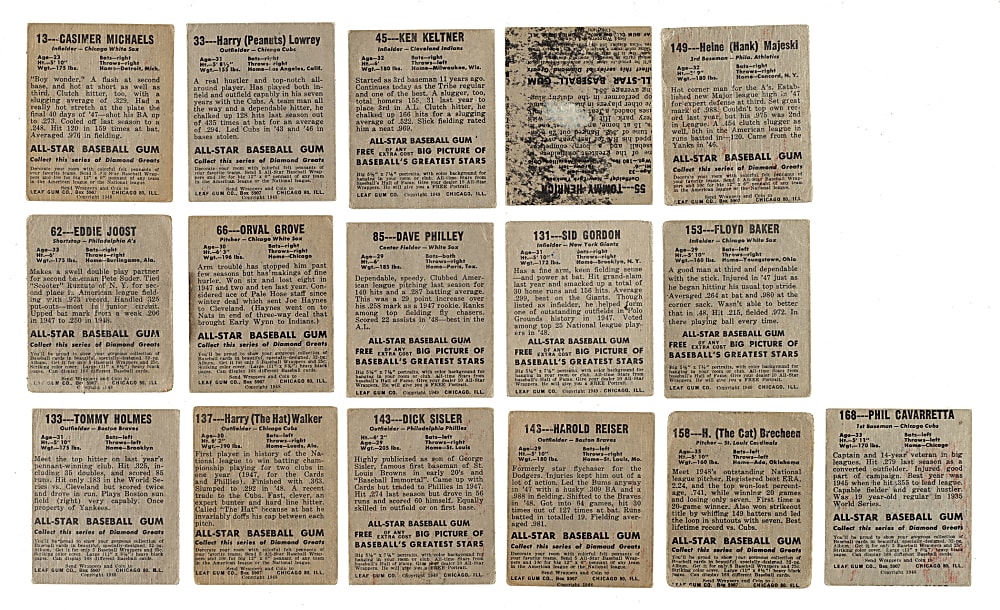 1948-1949 Leaf Short Print "Rare Leaf" Collection (20)