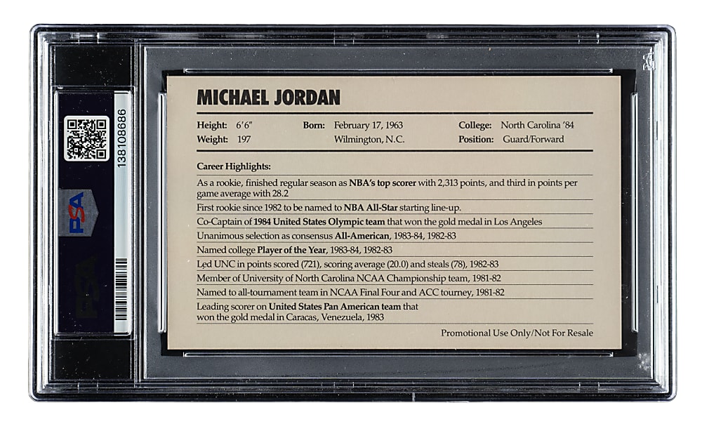 1985 Nike Basketball Michael Jordan Rookie Promo PSA EX 5