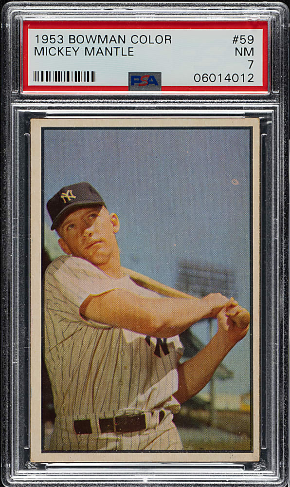 1953 Bowman Color #59 Mickey Mantle PSA NM 7