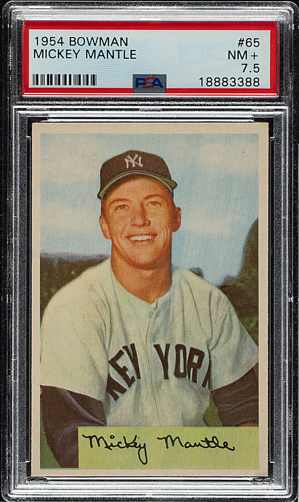 1954 Bowman #65 Mickey Mantle PSA NM+ 7.5
