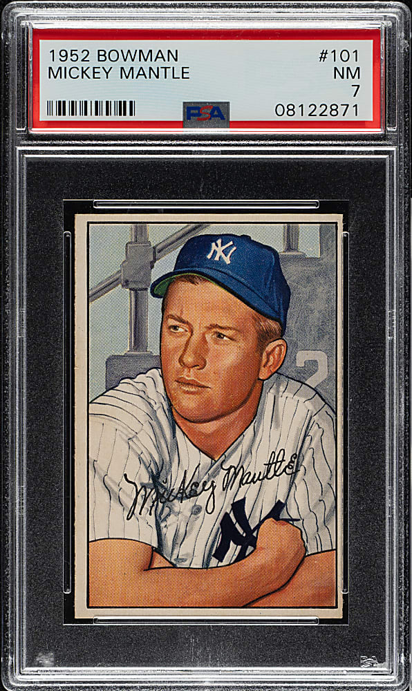 1952 Bowman #101 Mickey Mantle PSA NM 7