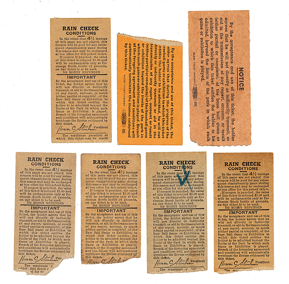 1947 Brooklyn Dodgers Regular-Season Ticket Stub Collection (7) - Jackie Robinson Rookie Year!
