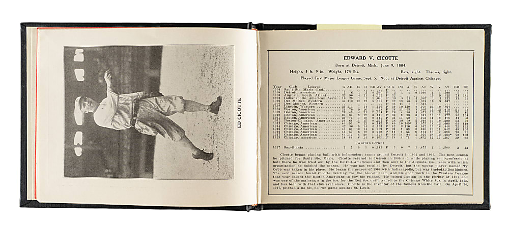 1919 Chicago White Sox vs. Cincinnati Reds World Series Souvenir Record Book