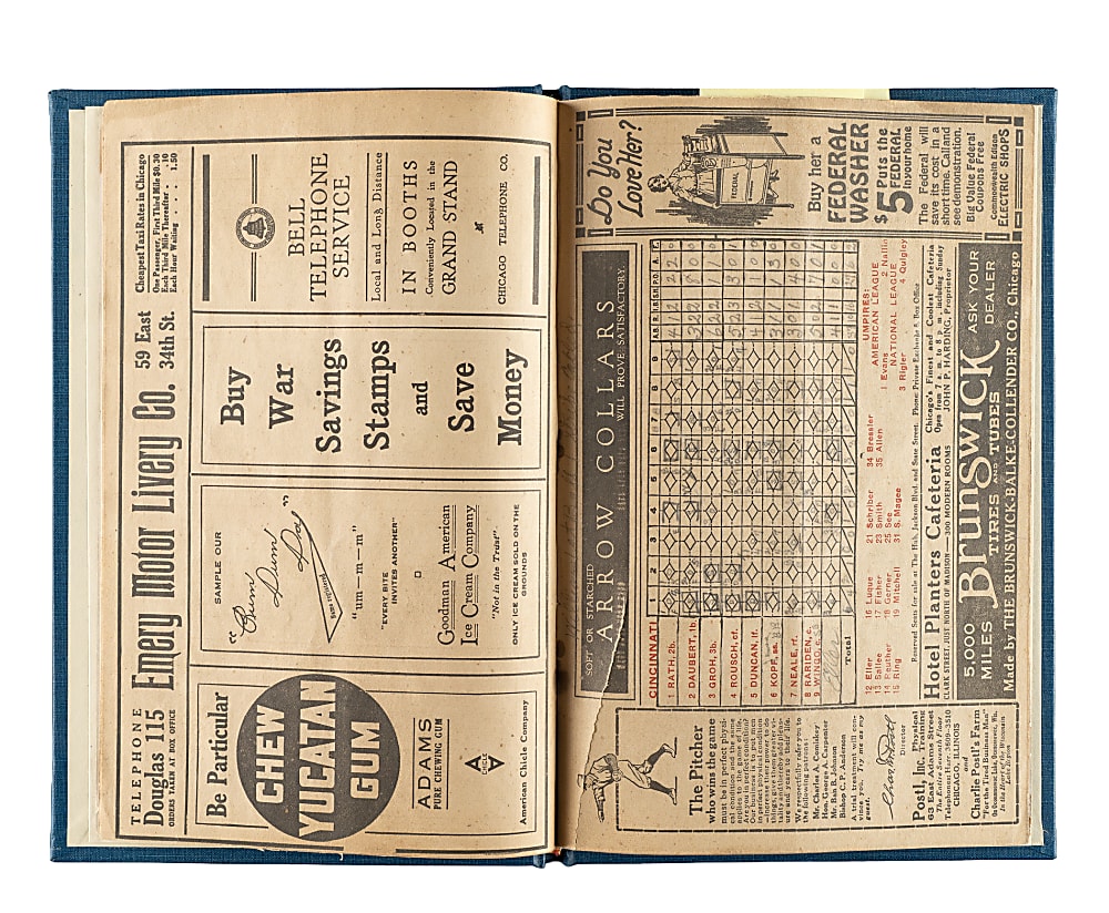 Rare 1919 Chicago White Sox (vs. Cincinnati Reds) World Series Game 8 Program - "Black Sox" Scandal