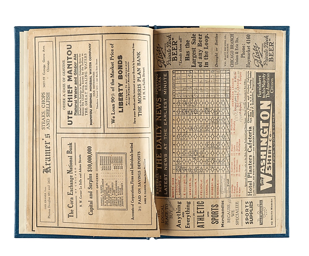 Rare 1919 Chicago White Sox (vs. Cincinnati Reds) World Series Game 8 Program - "Black Sox" Scandal