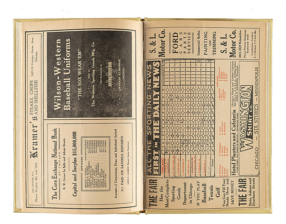 1920 Chicago White Sox (vs. Cleveland Indians) Program with Joe Jackson, Eddie Cicotte, and Eddie Collins in Lineup
