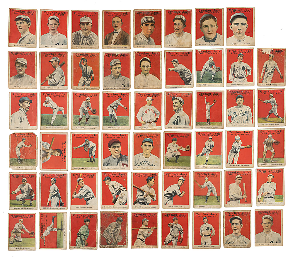 1914 and 1915 E145 Cracker Jack Collection (57) Including Chick Gandil ("Black Sox")