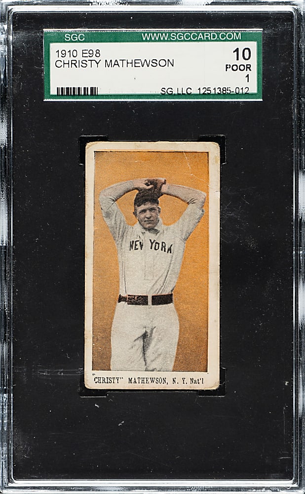 1910 E98 Anonymous "Set of 30" Christy Mathewson SGC POOR 10 - Orange Background