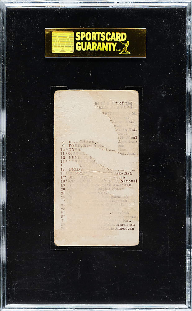 1910 E98 Anonymous "Set of 30" Christy Mathewson SGC POOR 10 - Orange Background