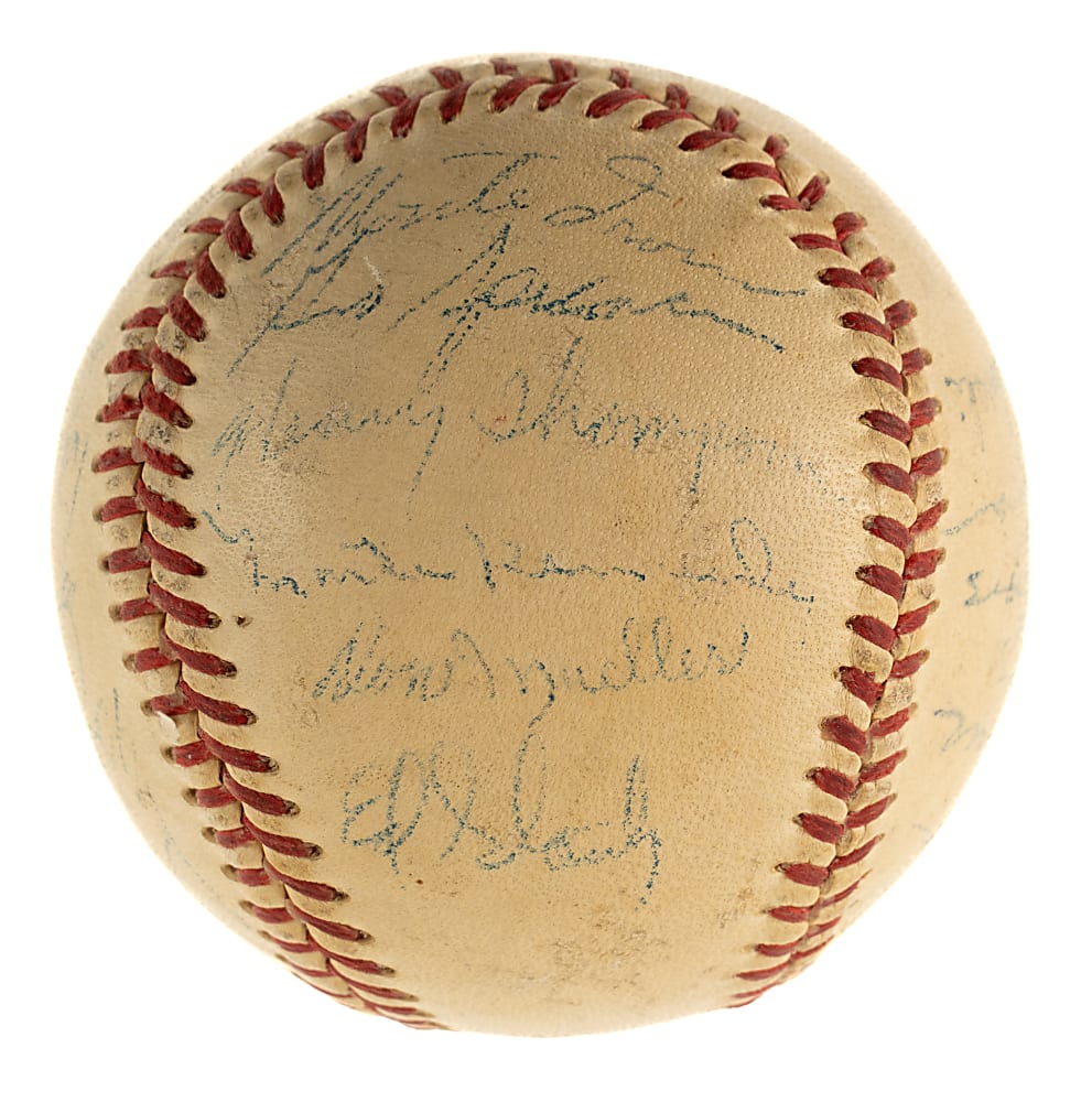 1951 New York Giants National League Champions Team-Signed Baseball - Willie Mays Rookie Year