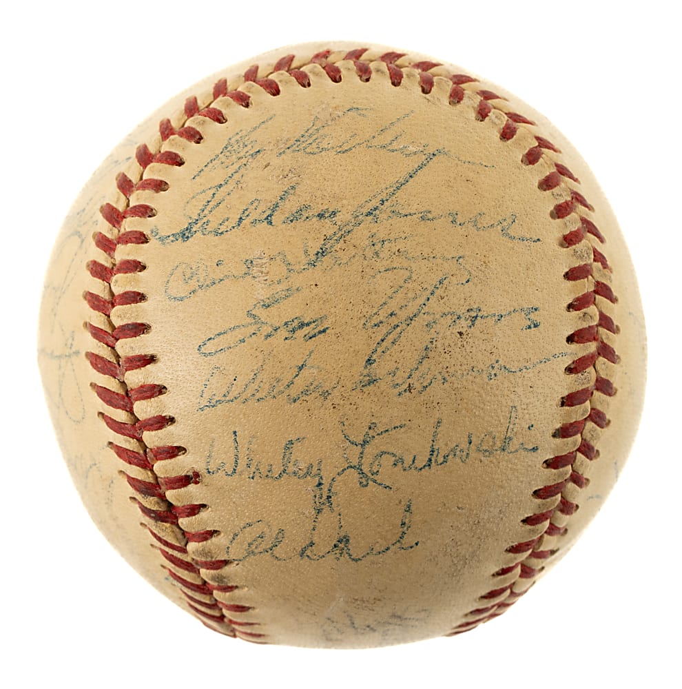 1951 New York Giants National League Champions Team-Signed Baseball - Willie Mays Rookie Year