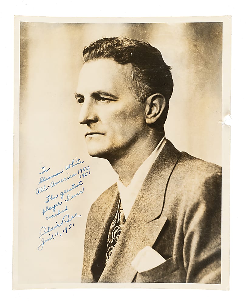 1951 Clair Bee Signed Photograph Inscribed to Sherman White - 1951 College Basketball Infamy