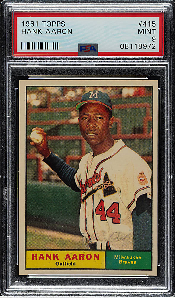 1961 Topps #415 Hank Aaron PSA MINT 9 - Highest Graded!