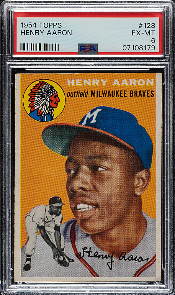 1954 Topps #128 Hank Aaron Rookie PSA EX-MT 6