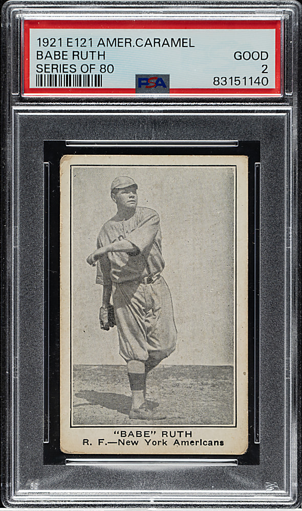 1921 E121 American Caramel (Series of 80) "Babe" Ruth PSA GOOD 2