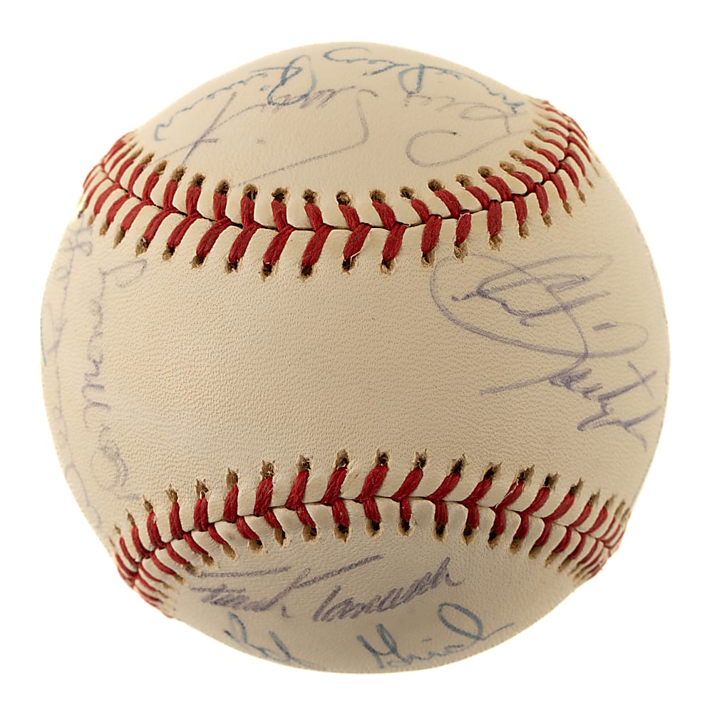1976 American League All-Star Team-Signed Baseball with Thurman Munson - JSA