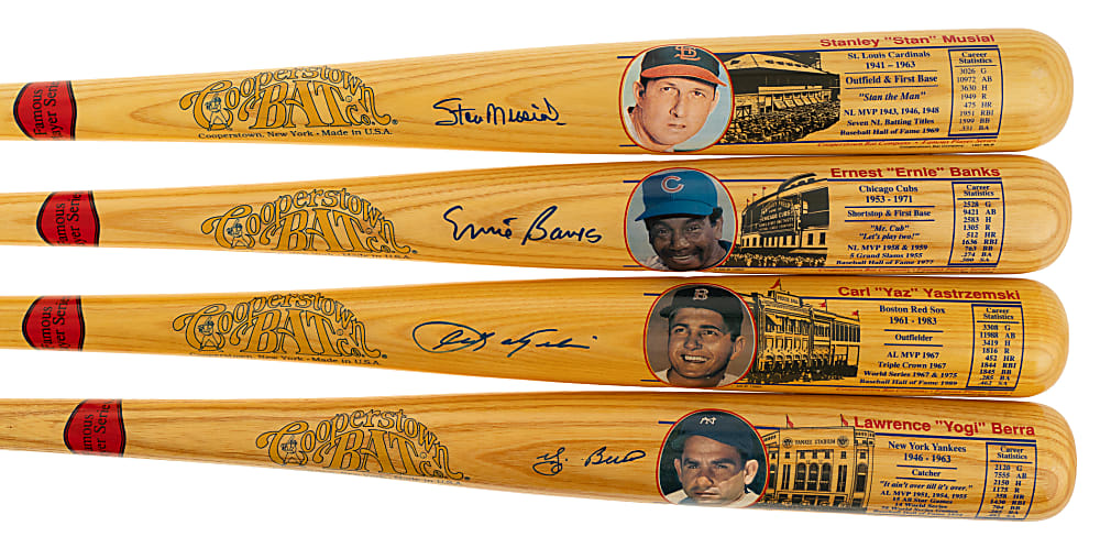 Hall of Fame Single-Signed Cooperstown Bat Collection (9) Including Duke Snider, Pee Wee Reese, and Carl Yastrzemski