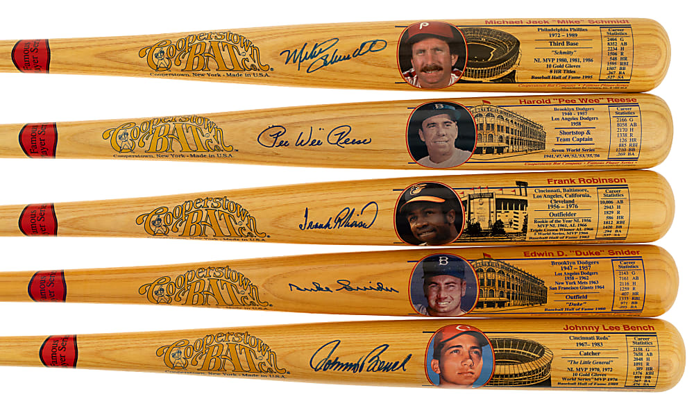 Hall of Fame Single-Signed Cooperstown Bat Collection (9) Including Duke Snider, Pee Wee Reese, and Carl Yastrzemski