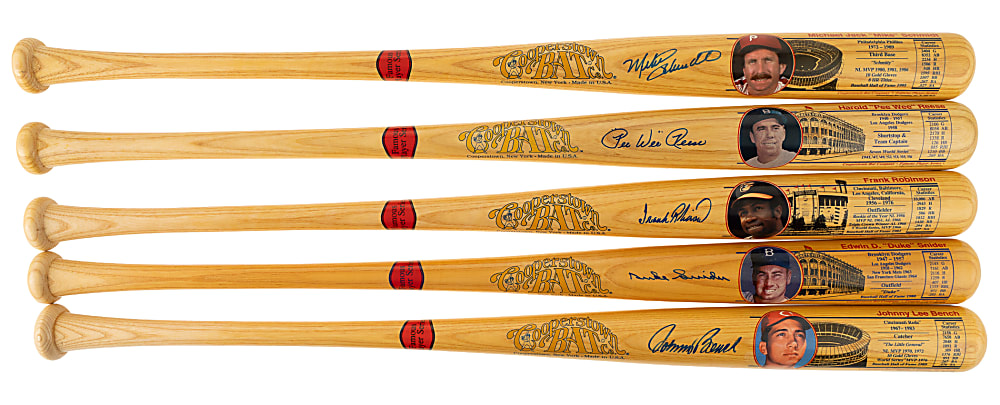 Hall of Fame Single-Signed Cooperstown Bat Collection (9) Including Duke Snider, Pee Wee Reese, and Carl Yastrzemski