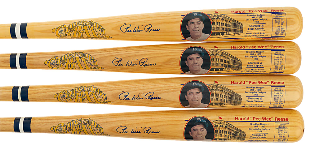 Pee Wee Reese Signed Cooperstown Bat Collection (10)