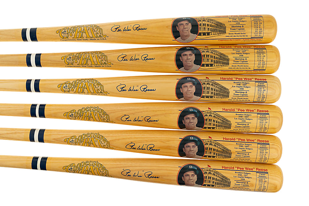 Pee Wee Reese Signed Cooperstown Bat Collection (10)