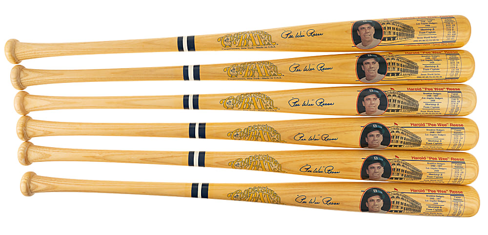 Pee Wee Reese Signed Cooperstown Bat Collection (10)