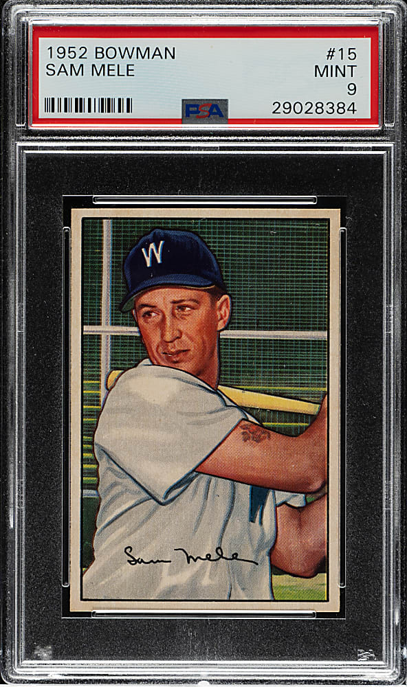 1952 Bowman #15 Sam Mele PSA MINT 9 - Highest Graded!