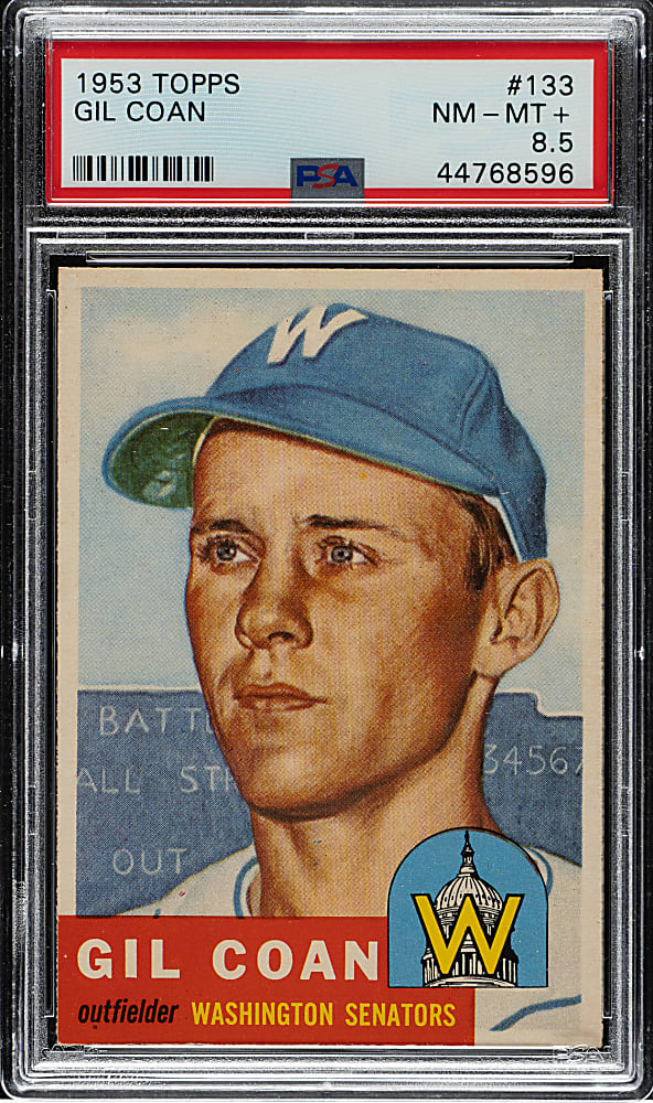 1953 Topps #133 Gil Coan PSA NM-MT+ 8.5
