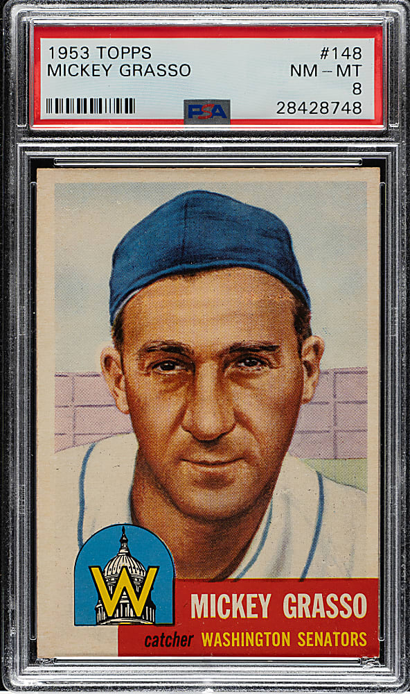 1953 Topps #148 Mickey Grasso PSA NM-MT 8